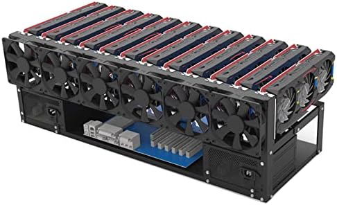 Differeye GPU Mining Rig Рамка 6/8/12 GPU Rack Корпус шахтерской инсталация от стомана под открито небе за подобряване на охлаждане на графичния процесор за майнинга ETH ETC ZEC Bitcoin, вкл