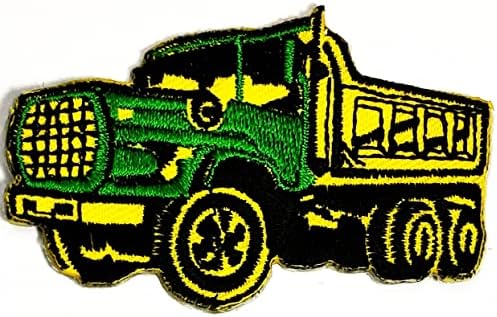Салфетки Плюс 3шт. Камион, Бродирани Желязо, Пришитая Нашивка, Модерно Изкуство, Жълто-Зелен Тежък Камион, Самосвал, Мультяшная