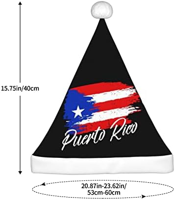 Флаг Пуерто Рико 1 Коледна шапка, Мъжки дамски шапка на Дядо Коледа Унисекс шапка за коледно парти шапки