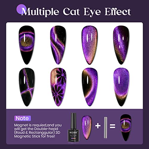 Набор от Гелевых Лакове за нокти MIZHSE Cat Eye 9D Galaxy Cat Eye Гел-Лак Soak Off, UV LED Хамелеон Магнитен Комплект Гел-Лакове