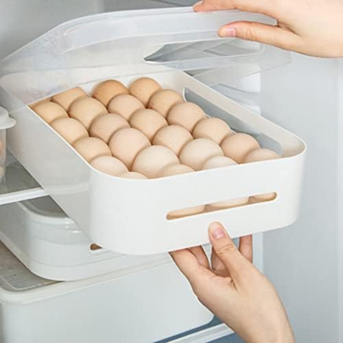 Кухненски инструменти за запазване на свежестта SLNFXC, Поставка за яйца за 24 окото, Пластмасова кутия за съхранение в хладилника за битова