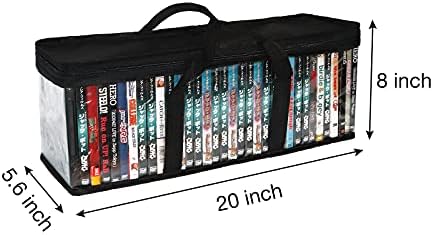Калъф за съхранение на DVD QTART Чанта за съхранение на DVD побира до 80 cd / Vhs/ Blu-Ray / филми / видео игри (40 единици всяка чанта)