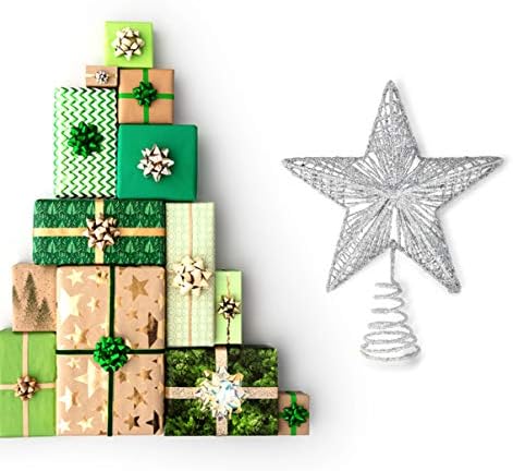 Didiseaon Външен Декор Коледна Звезда, Коледа Topper: Брилянтен Звезден Украшение на Върха на дървото, 3D Куха Звезда, Коледно Дърво,
