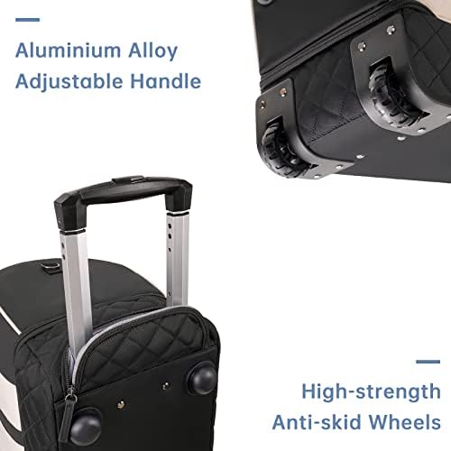 Пътна чанта с колела ETRONIK, 21-Инчовата чанта за количка, Одобрен за полети, с чанта за тоалетни принадлежности, Дамски Чанти за