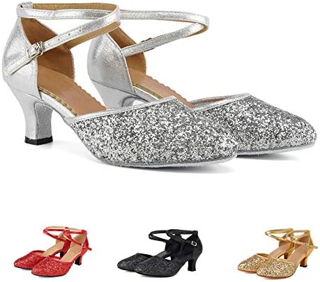 SWDZM/ Блестящи Женски Обувки за латинските танци Със затворени пръсти, Пайети, Бальная Салса, Танго, Модерен Обувки За изказвания,