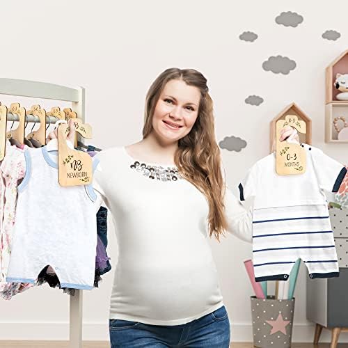 Красиви дървени разделители за дрехи в детски шкаф - Двустранен Органайзер за дрехи от Новородени до 24 месеца - Приказно Разделители