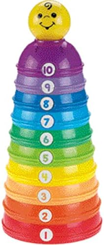Детски чашки за оформяне и гнездене на Fisher-Price, комплект от 10 различни Цветни играчки за бебета и деца на възраст от 6 месеца