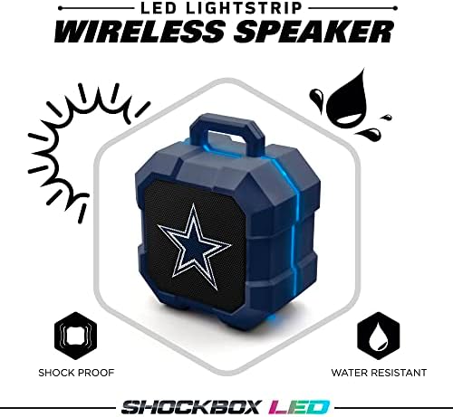 Безжична Bluetooth-колона от скочат NFL Shockbox LED - IPX4 Водоустойчив, 5.0 Bluetooth с повече от 5 часа възпроизвеждане - Малка