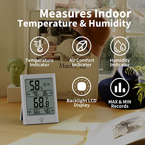 KJCOOSWI 2.7 in Стаен Дигитален Термометър Датчик за Температурата на Humidistat Влагомер с МАКСИМАЛНА и минимална Влажност и Температурни Рекорди