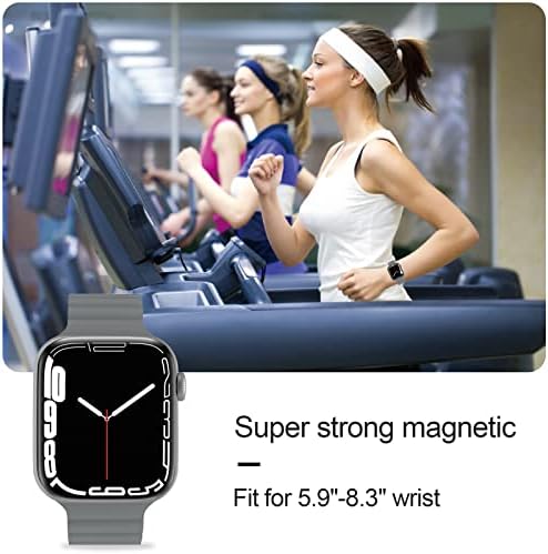 AIRYZGOOD Силиконови Магнитни Въжета, Съвместими с Apple Watch Band 49 мм 45 мм 44 мм 42 мм за жени, Мъже, Регулируема Панта,