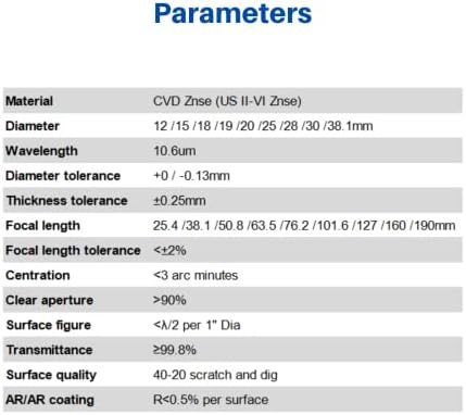 MCWlaser ИЗРАВНИТЕЛНИТЕ ZnSe Диаметър фокусировочной обектива: 25 мм FL: 3/76,2 мм за CO2 Лазерен Гравьор Нож 40 W-400 W
