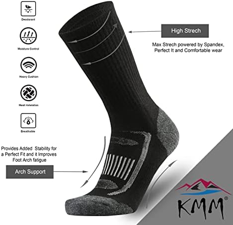 KMM Мъжки Чорапи от Мериносова вълна С Контрол на Усвояване на влага, Зимни Минерални Чорапи за Разходки на Открито, Сверхтяжелые