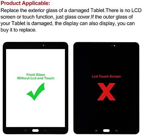 Замяна на обектива на външния панел от стъкло предна екрана SWARK + ЗЗД Съвместимост с Samsung Galaxy Tab S6 Lite 10,4 инча SM-P615, SM-P610
