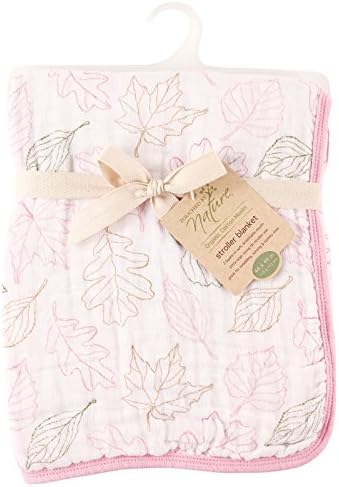 Биологичното Двухслойное Муслиновое Одеяло За количка Посетени by Nature Момиче, Розови листа