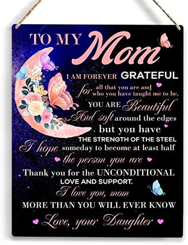 Подаръци за мама, аз съм вечно благодарен, Дървени Подвесная знак Благодаря, Подаръци за жени, Подаръци за мама от дъщеря си, рожден Ден Подаръци за мама, Подаръци за