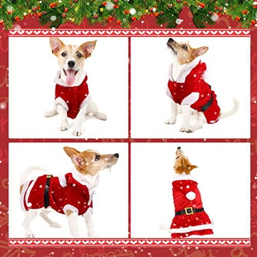 Коледен Костюм на куче, с Костюм на Дядо Коледа, Коледно облекло за малки Кучета, Hoody с качулка, Зимна Костюм на Дядо Коледа