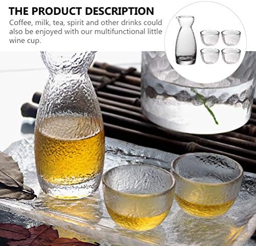 Ретро Декор 1 Творчески Комплект Чаши за Саке в Японски Стил, Комплект Саксии, Чаша за Вино (Прозрачен) Стомна за вода