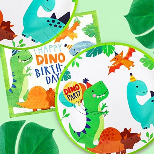 Аксесоари за рожден Ден на динозавъра, Украса за парти с динозаври - балони с динозаври / банер за рождения ден на динозавъра / Чинии