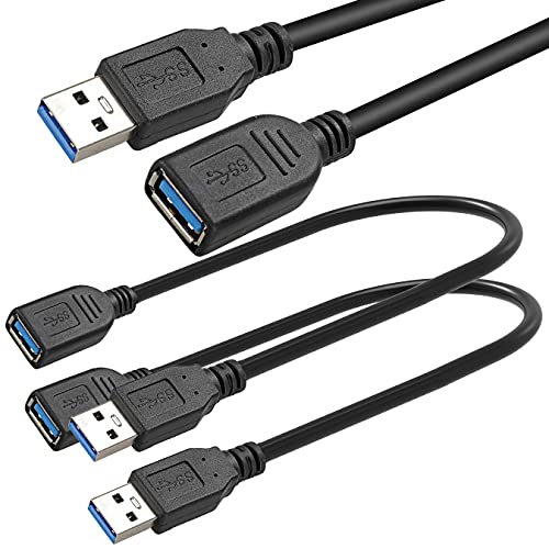 SAITECH IT 2 Пакета Удлинительный кабел USB 3.0 къса дължина дължина 1 Метър, Удлинительный кабел USB 3.0 A за мъже и жени