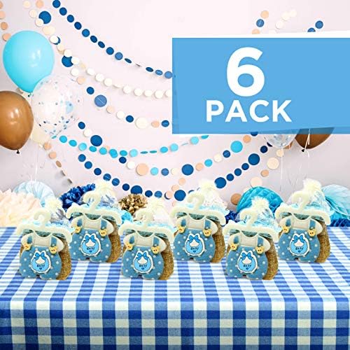 Мини-кошница Your Favorite Moments: Сувенири за душ за малки момчета за бонбони, награди и подаръци - Сини кутии за подаръци за партита с прозрачни