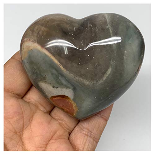 196,4 г, 2,5 x 2,8 x 1,4, Естествен Суров Полиран Скъпоценен Камък във формата на Сърце, Ръчна изработка, Метафизичен, Начало