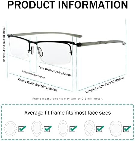 Eyekepper ще Спести 10% на 5 опаковки пури в ограничени бройки очила за четене за мъже и 3 опаковки ридеров в полукръгла рамка + 1,50