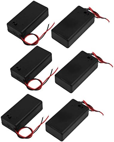 Aexit 6 бр. захранващ Блок и прекъсвач за включване/изключване на модула за хранене с 2 Проводника, Вътрешен Калъф-титуляр батерии
