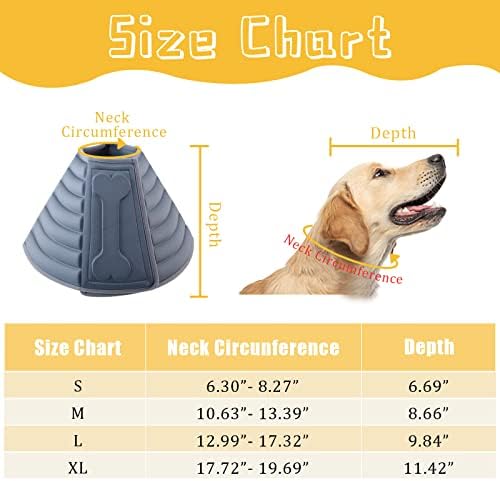 Мек нашийник-конус за кучета ViViTOP, удобен конус за кучета, Алтернатива на мека кучета и кучета конус След операцията, Защитен кученце конус за големи Средни Малки ку