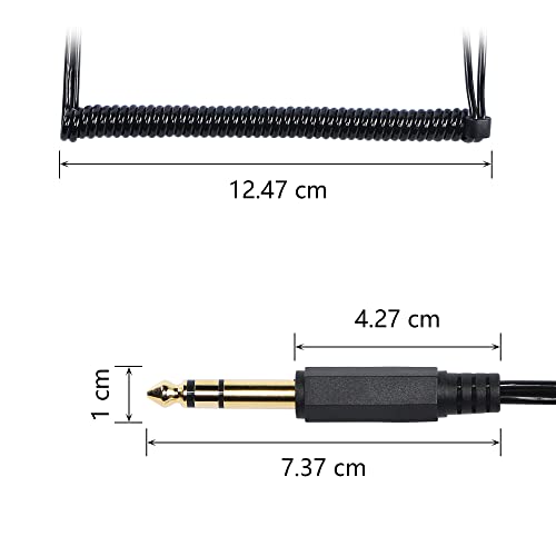 CERRXIAN 1/4-инчов Стереоразветвитель TRS Y-образен кабел, 6,35 мм Стерео Щепсел за Двойна 6,35 мм Стерео Щепсела за Аудиоинструмента,