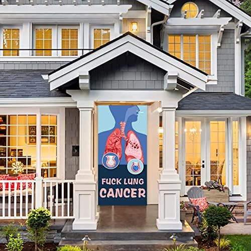 Fvck Врата Банер с надпис Рак на белите дробове на фона на Световния ден за борба с рака на белия дроб Тематичен Декор за