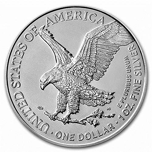 2021 Американски Сребърен Орел Тип 2. Сребро 999 проба с Нашия сертификат за автентичност Долар, Без да се позовават на Монетния двор на САЩ