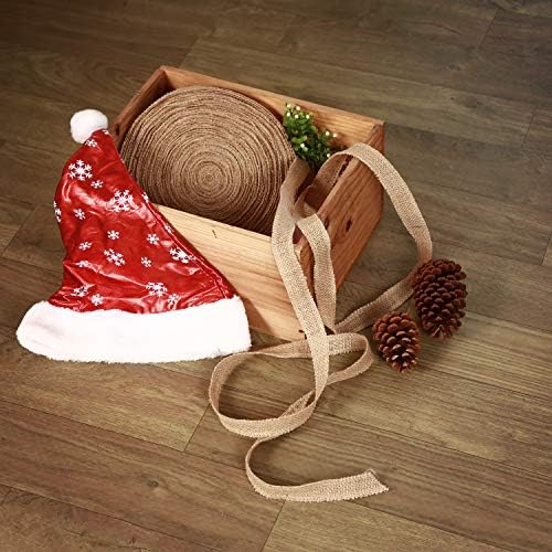 KINJOEK Лента от зебло Ширина 1 сантиметър 82 Ярд, Лента от естествена Коноп кърпа, Лента за стабилизиране на параметрите на Коледа, Сватба, Подаръци, Тъкани от Чул със со