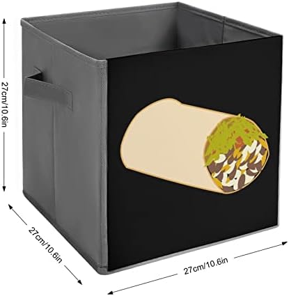 Вкусна Ортега Тако Платно Сгъваеми Кутии За Съхранение на Куб Органайзер Кошници с Дръжки за Домашния Офис, Автомобил