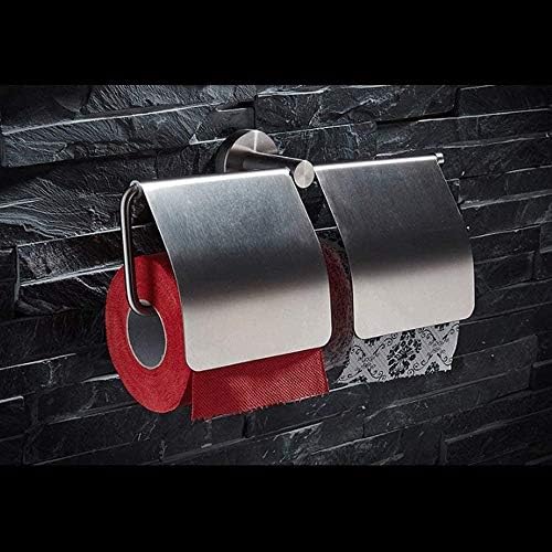 Държач за тоалетна хартия SMLJLQ от неръждаема стомана с Мултифункционален Регулируем и монтиране на стена за Баня и Кухня