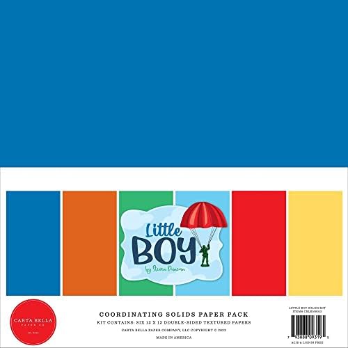 Комплект за хартия колекцията на Echo Park Carta Bella: Набор за събиране на Little Boy 12 x 12 + Плътна хартиена опаковка Little Boy 12 x 12 см