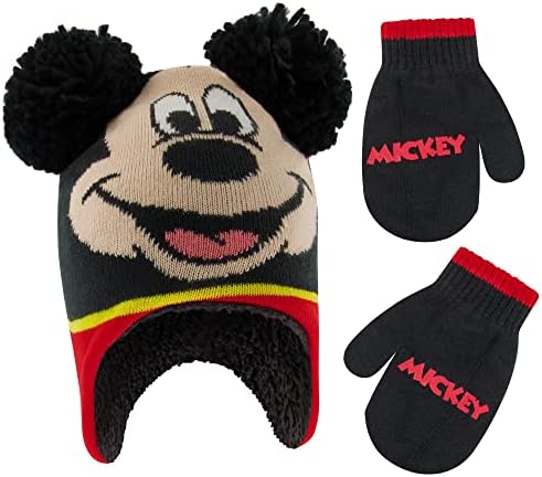 Комплект зимни шапки и Варежек за момичета Disney, Шапка за деца с Мики Маус на 2-4 години