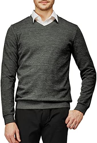 H2H Мъжки Ежедневни Пуловери Slim Fit Пуловер Възли Върхове С Лесен Дълъг Ръкав Основния Дизайн