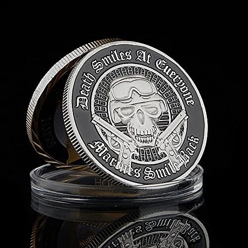 Монета Предизвикателството на морската пехота на САЩ, Раскрашенная Черепа Орел на Свободата, Монета Свобода на Бога, на когото