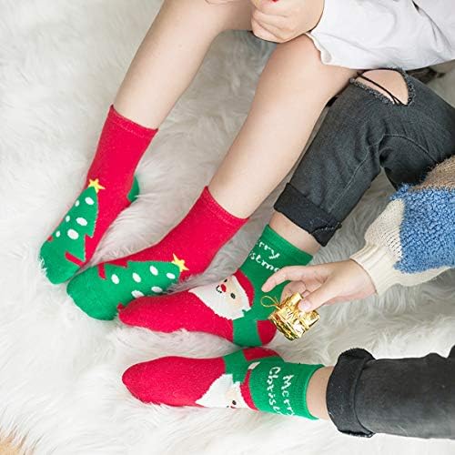 5 двойки Коледни Чорапи За Малки Деца С Анимационни Принтом Коледен Празник Фестивал за Деца Детски Чорапи на Дядо