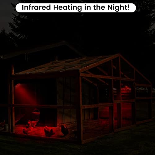 Инфрачервена лампа YEAOI за отопление на Пилета-Брудеров и Влечуги, Червена Светлина, 150 W