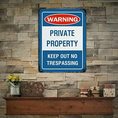 Предупредителни Знаци Ретро Метален Предупредителен Знак За частна собственост, Не Се допуска Външни лица Ретро Стенен Знаци Метална