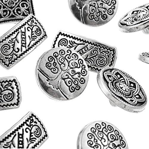 Метални Копчета - 50шт Разнообразни Смесени пури в ограничени бройки Стилни Декоративни Кръгли Копчета с Надпис Цвете за Бродерия, Шиене