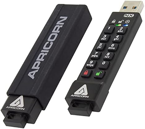 Защитен ключ Apricorn Aegis Secure Key 3 NX 32 GB памет с 256-битово криптиране на FIPS 140-2, доказан ниво 3, защитени USB 3.0 и Aegis
