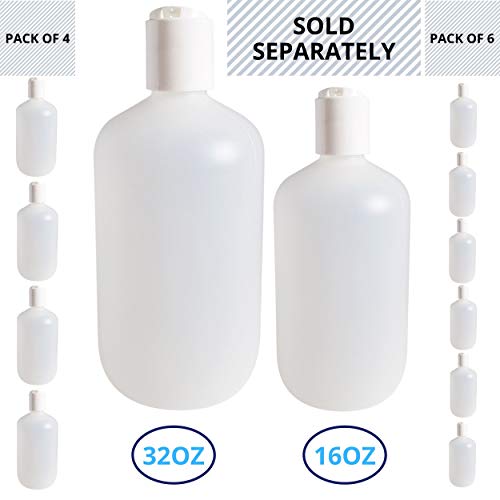 бутилки за пресовано от здрава пластмаса kelkaa 16 унции от полиетилен с висока плътност с Бяла капак на Преса-диск за Шампоан, Балсам, Сапун за Тяло, Лосион, Многофункц?