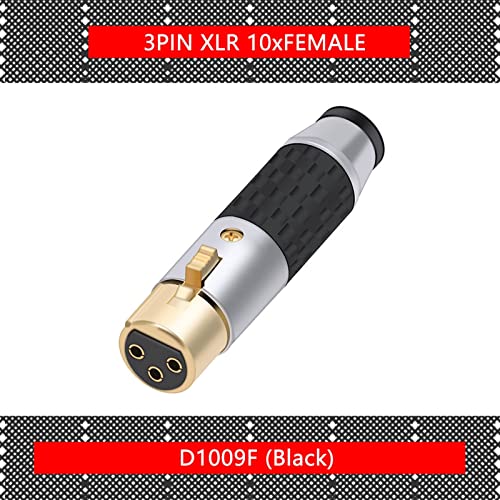 Конектор за микрофонного кабел RFXCOM X L R XLR-жена или XLR-мъжки 3-Пинов Директен черно-червена запушалка 10 бр. (Цвят: 10xD1009F-Черен)
