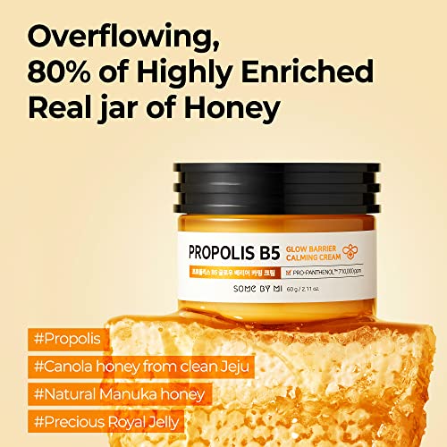 Успокояващ крем BY SOME MI Propolis B5 Glow Barrier - 2,02 мл, 60 мл - Укрепва като бариера на кожата екстракти от мед