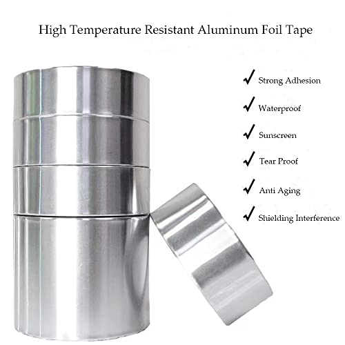 Лента от сива алуминиево фолио с професионално качество - 2 инча 55 ярда -Здрава адхезия - Висока температура - Водоустойчив, запечатване и поправка на бойлери абсорб?