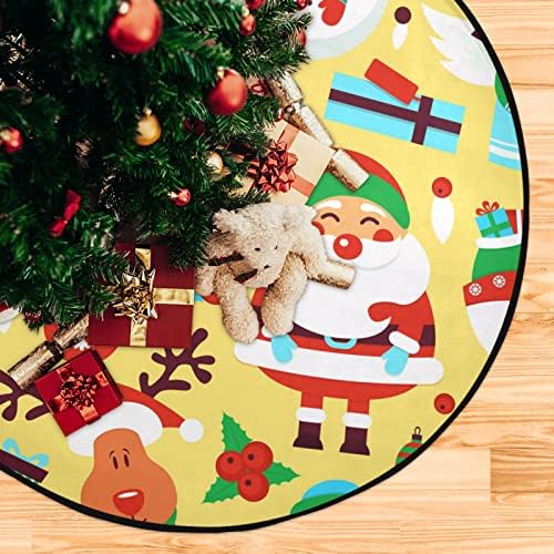 J JOYSAY Забавен Коледен Дядо Коледа, Подложка за Коледната Елха, Водоустойчива Защита Пол, Празнична Коледа Подложка за Празничното дърво