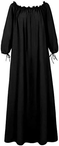 Макси рокля за жените 2023, Женски Ежедневното Винтажное Свободно Макси Рокля в стил Бохо Размера на Плюс с Открити Рамене