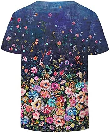 Лятна Есенна Графична Блуза, Дамски Памучен Ежедневни Тениска с Къс Ръкав и Дълбоко V-Образно Деколте за Момичета DR DR